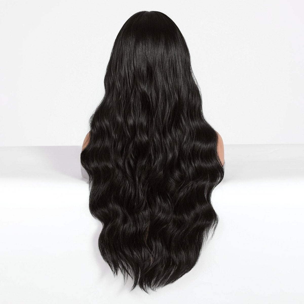 Long Wavy Natural  Black with bangs  Wig - MARKETPLACE | Black, Fringe, Synthetic Hair | Milk &amp; Honey Wigs