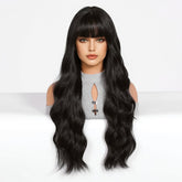 Long Wavy Natural  Black with bangs  Wig - MARKETPLACE | Black, Fringe, Synthetic Hair | Milk & Honey Wigs