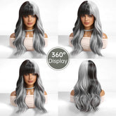 Long Wavy Ombre Wig- MARKETPLACE | Grey, Fringe, Synthetic Hair | Milk & Honey Wigs