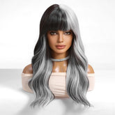Long Wavy Ombre Wig- MARKETPLACE | Grey, Fringe, Synthetic Hair | Milk & Honey Wigs