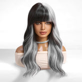 Long Wavy Ombre Wig- MARKETPLACE | Grey, Fringe, Synthetic Hair | Milk & Honey Wigs