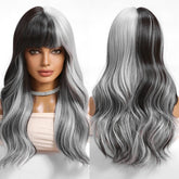 Long Wavy Ombre Wig- MARKETPLACE | Grey, Fringe, Synthetic Hair | Milk & Honey Wigs