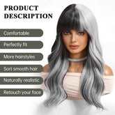 Long Wavy Ombre Wig- MARKETPLACE | Grey, Fringe, Synthetic Hair | Milk & Honey Wigs