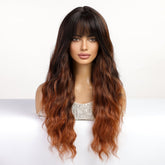 Long Wavy Ombre Wig - MARKETPLACE | Brown, Fringe, Synthetic Hair | Milk & Honey Wigs