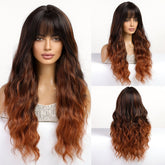 Long Wavy Ombre Wig - MARKETPLACE | Brown, Fringe, Synthetic Hair | Milk & Honey Wigs