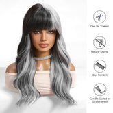 Long Wavy Ombre Wig- MARKETPLACE | Grey, Fringe, Synthetic Hair | Milk & Honey Wigs