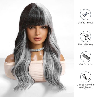 Long wavy ombre synthetic lace front wig | Milk &amp; Honey Wigs