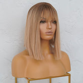 LUCIANA - Ombre Blonde - Fringe Wig | Blonde, 14 Inch, Fringe, Synthetic Hair | Milk & Honey Wigs