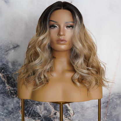 LUCY caramel synthetic curly lace front wig | Milk &amp; Honey Wigs