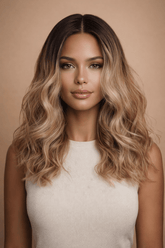 LUCY - Caramel - Lace Front Wig | Brown, 16 Inch, T-Part Lace Front, Synthetic Hair | Milk & Honey Wigs