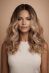 LUCY - Caramel - Lace Front Wig | Brown, 16 Inch, T-Part Lace Front, Synthetic Hair | Milk & Honey Wigs