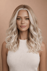 LUCY - Frosted Blonde - Lace Front Wig | Blonde, 16 Inch, T-Part Lace Front, Synthetic Hair | Milk & Honey Wigs