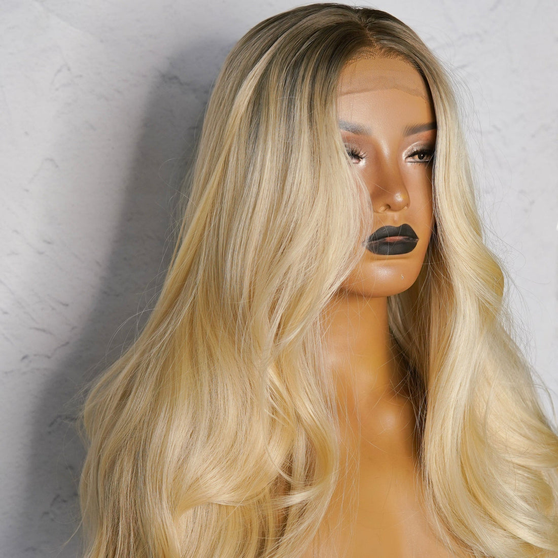 MARGOT Ombre Blonde synthetic wavy lace front wig | Milk &amp; Honey Wigs
