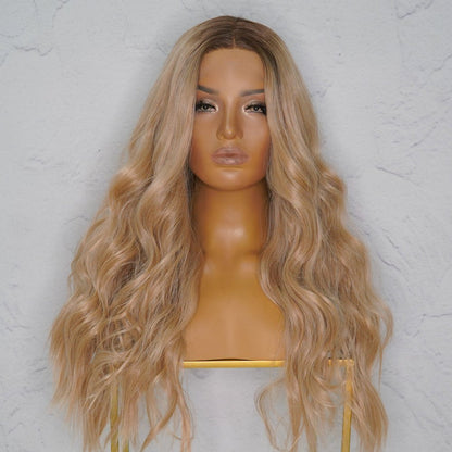 MARIA ombre blonde synthetic wavy lace front wig | Milk &amp; Honey Wigs