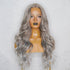 MARINA ash grey synthetic wavy lace front wig | Milk & Honey Wigs