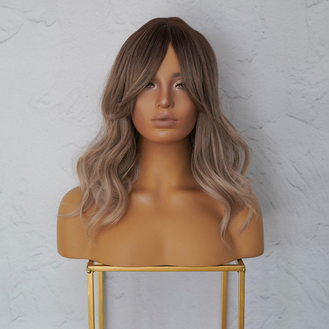 MARLEY Ash Brown Ombre Fringe Wig - Milk &amp; Honey Wigs