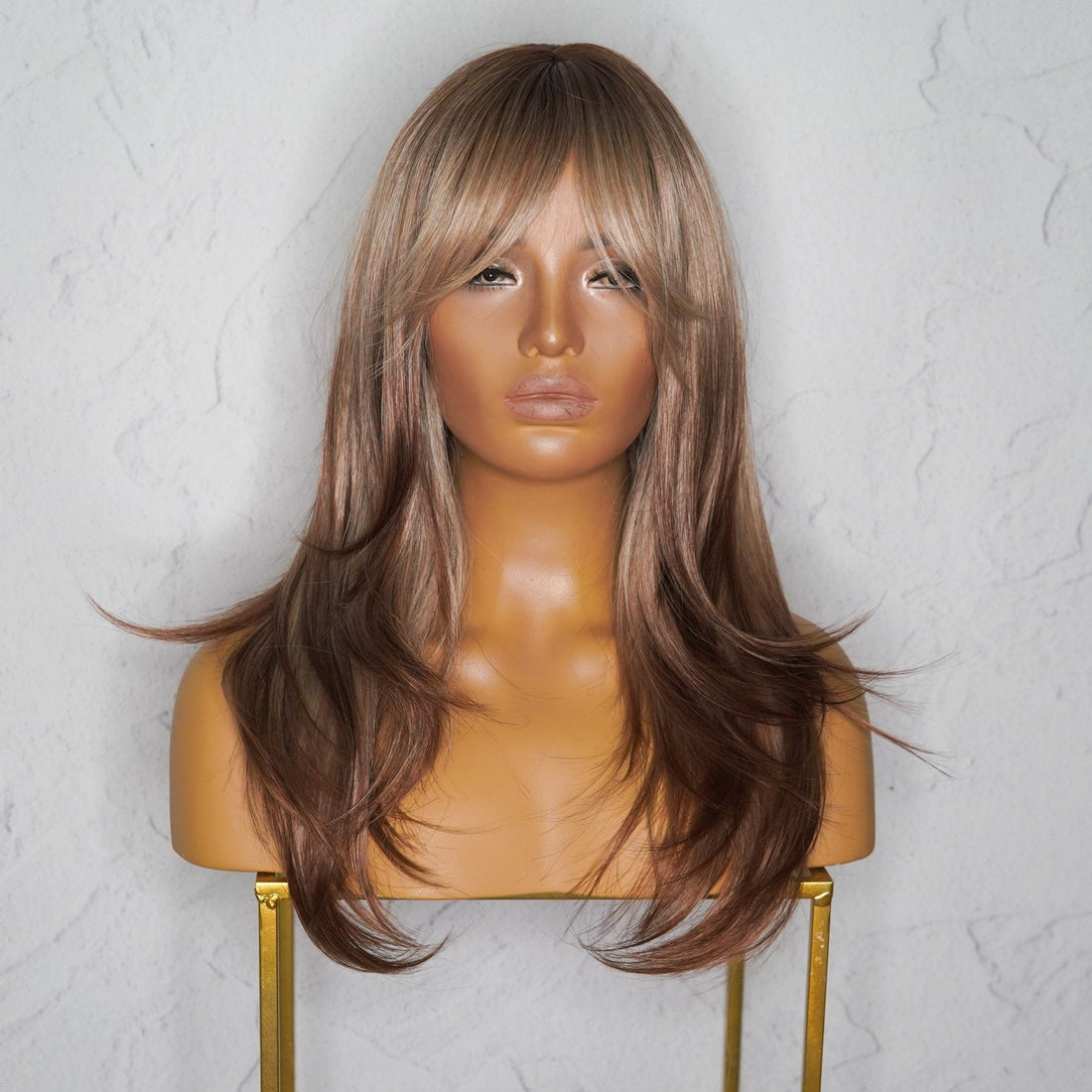 MATILDA Ombre Brown Fringe Wig - Milk &amp; Honey Wigs