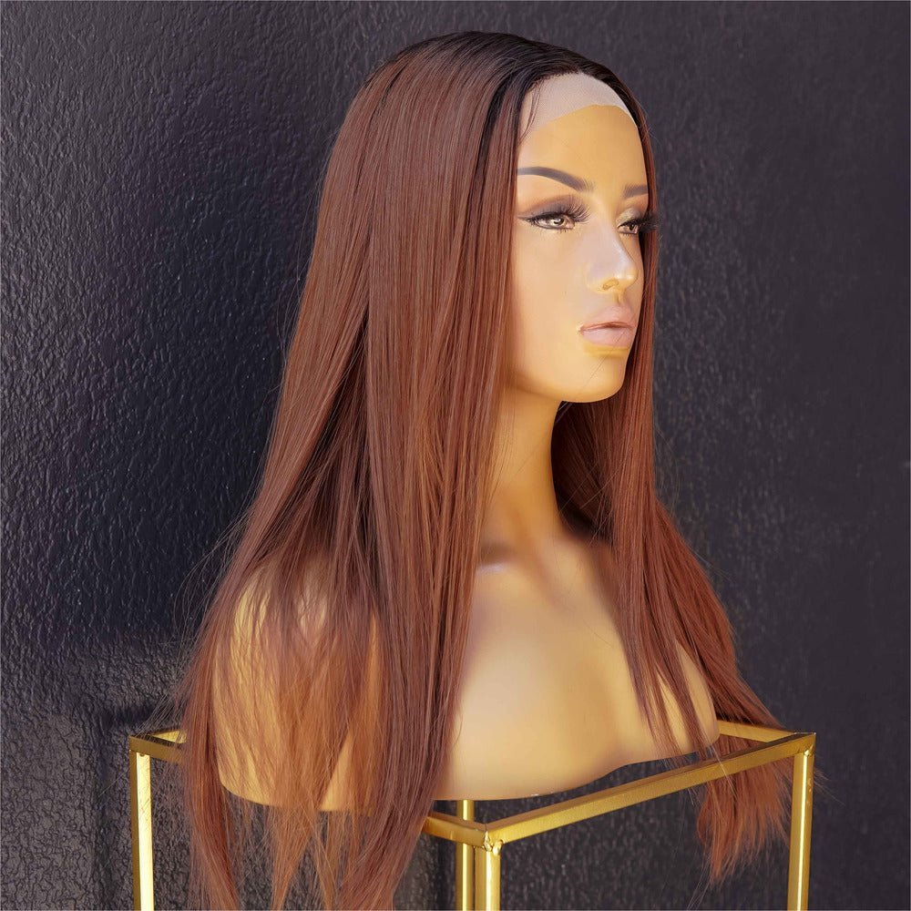 MAYA Chocolate Brown synthetic straight lace front wig | Milk &amp; Honey Wigs