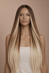 MEGAN - Caramel - Lace Front Wig | Blonde, 28 Inch+, T-Part Lace Front, Synthetic Hair | Milk & Honey Wigs