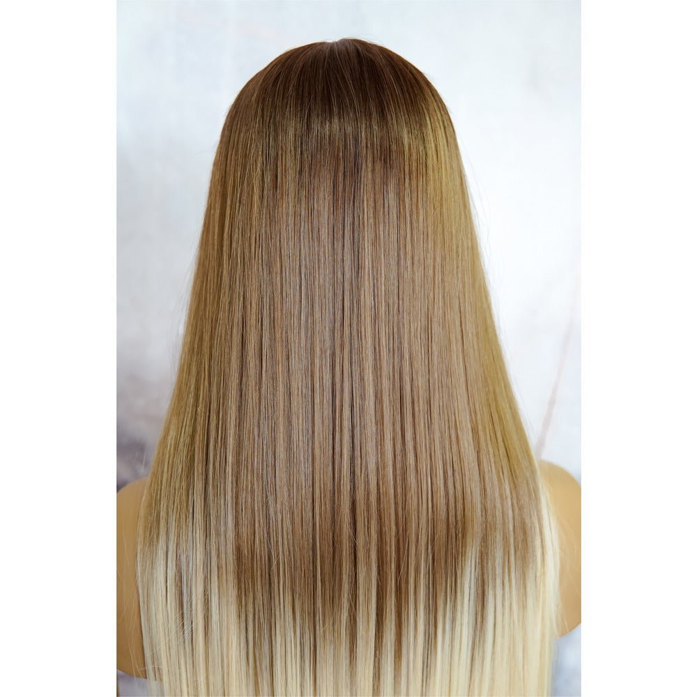 MEGAN - Caramel - Lace Front Wig | Blonde, 28 Inch+, T-Part Lace Front, Synthetic Hair | Milk &amp; Honey Wigs