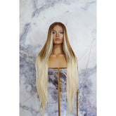 MEGAN - Caramel - Lace Front Wig | Blonde, 28 Inch+, T-Part Lace Front, Synthetic Hair | Milk & Honey Wigs