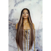 MEGAN - Mocha - Lace Front Wig | Brown, 28 Inch+, T-Part Lace Front, Synthetic Hair | Milk & Honey Wigs