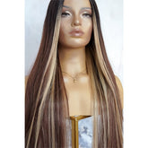 MEGAN - Mocha - Lace Front Wig | Brown, 28 Inch+, T-Part Lace Front, Synthetic Hair | Milk & Honey Wigs