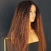 MEGAN - Ombre Brown - Lace Front Wig | Brown, 28 Inch+, T-Part Lace Front, Synthetic Hair | Milk & Honey Wigs
