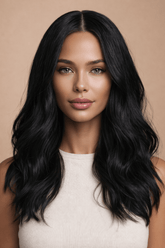 MELISSA - Natural Black - Lace Front Wig | Black, 14 Inch, T-Part Lace Front, Synthetic Hair | Milk & Honey Wigs