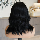 MELISSA - Natural Black - Lace Front Wig | Black, 14 Inch, T-Part Lace Front, Synthetic Hair | Milk & Honey Wigs
