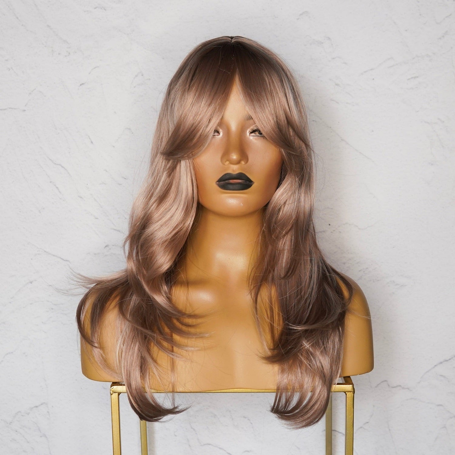 MELODY - Caramel - Fringe Wig | Brown, 20 Inch, Fringe, Synthetic Hair | Milk &amp; Honey Wigs