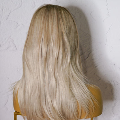 MELROSE ombre blonde synthetic loose wave fringe wig | Milk &amp; Honey Wigs