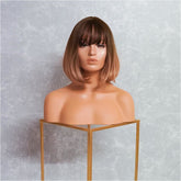MIAH - Ombre - Fringe Wig | Brown, 12 Inch & Shorter, Fringe, Synthetic Hair | Milk & Honey Wigs
