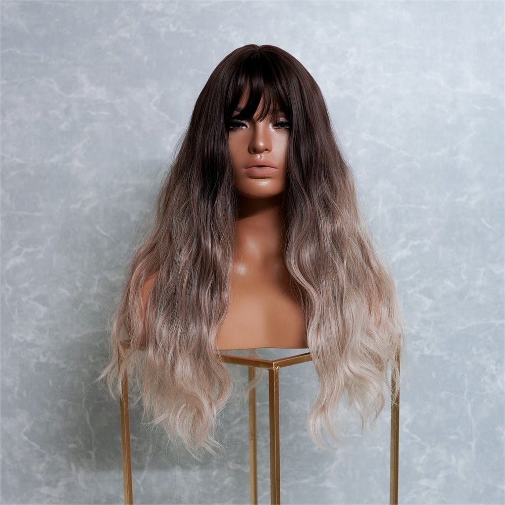 MILLY - Brown Ombre - Fringe Wig | Brown, 18 Inch, Fringe, Synthetic Hair | Milk &amp; Honey Wigs