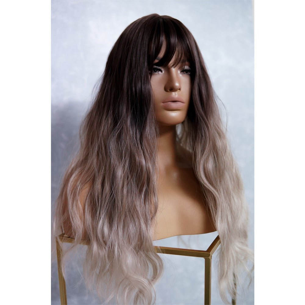 MILLY - Brown Ombre - Fringe Wig | Brown, 18 Inch, Fringe, Synthetic Hair | Milk &amp; Honey Wigs