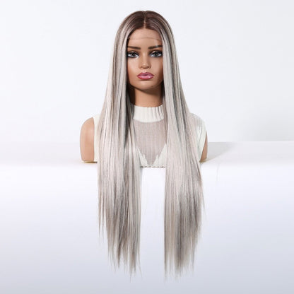 Mixed platinum synthetic lace front wig | Milk &amp; Honey Wigs
