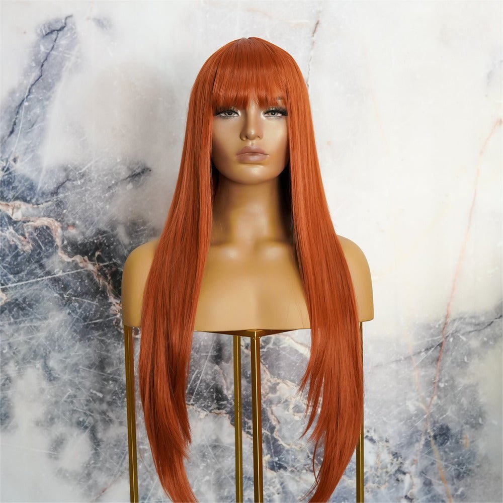 MONTANA - Auburn - Fringe Wig | Ginger, 26 Inch, Fringe, Synthetic Hair | Milk &amp; Honey Wigs