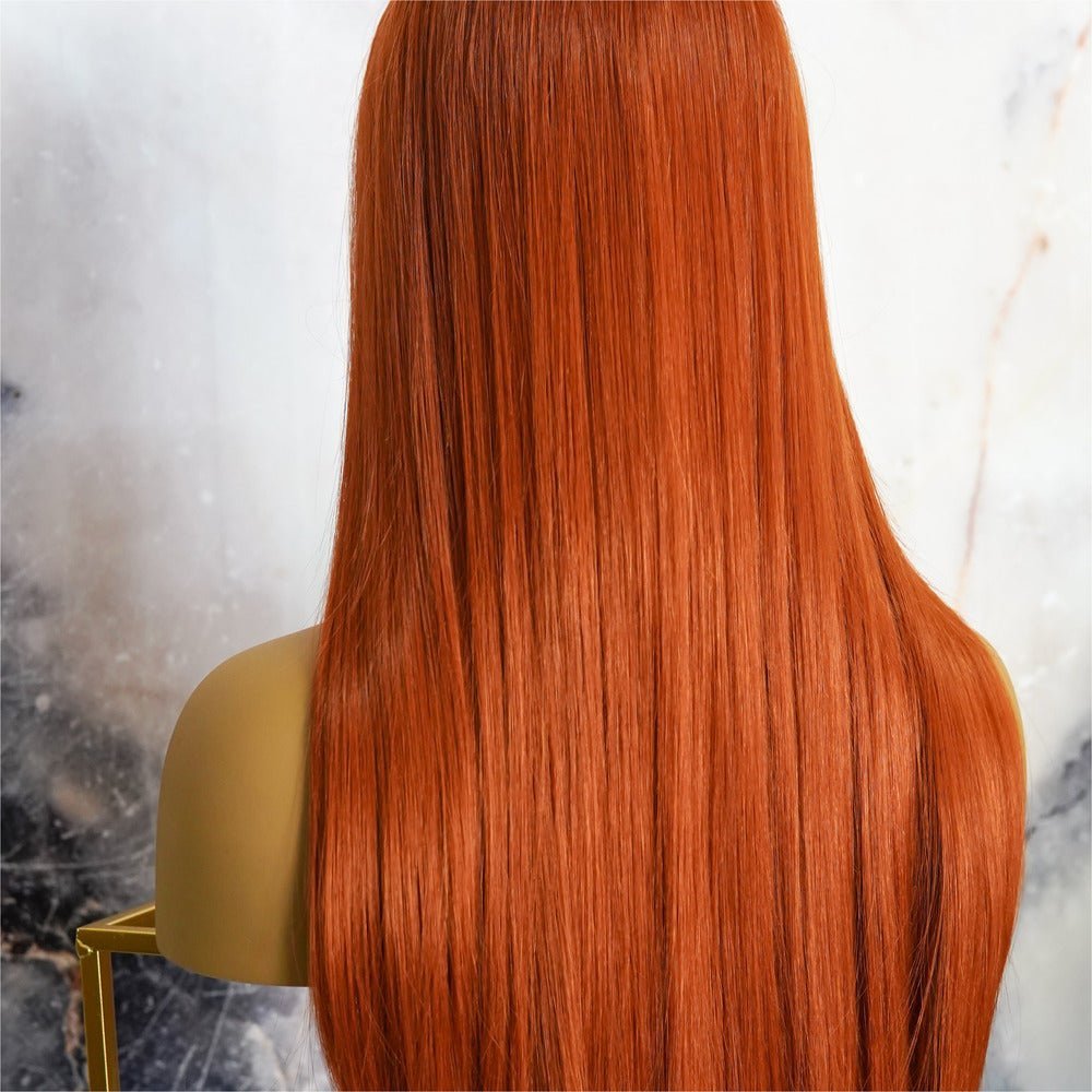 MONTANA - Auburn - Fringe Wig | Ginger, 26 Inch, Fringe, Synthetic Hair | Milk &amp; Honey Wigs