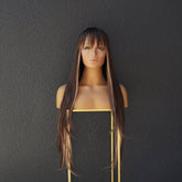 MONTANA - Mocha - Fringe Wig | Brown, 28 Inch+, Fringe, Synthetic Hair | Milk & Honey Wigs