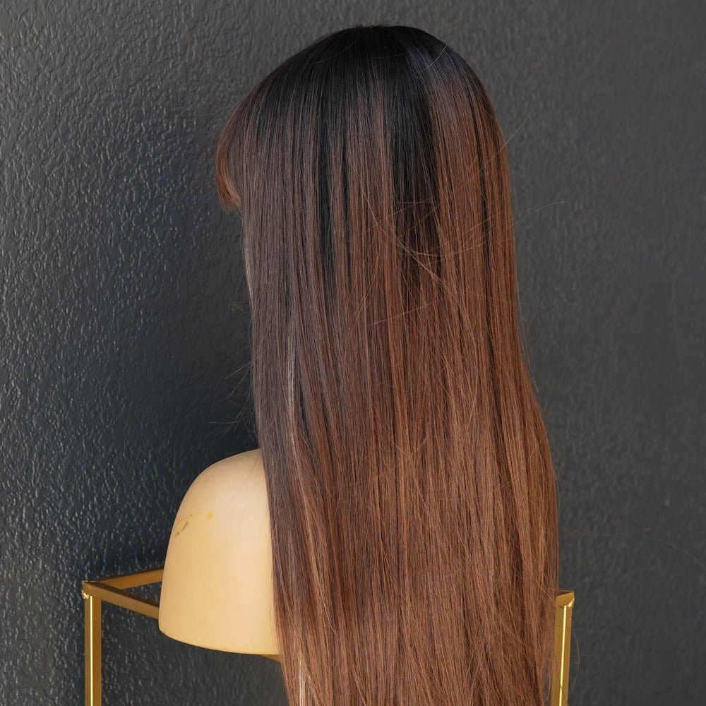 MONTANA - Mocha - Fringe Wig | Brown, 28 Inch+, Fringe, Synthetic Hair | Milk &amp; Honey Wigs