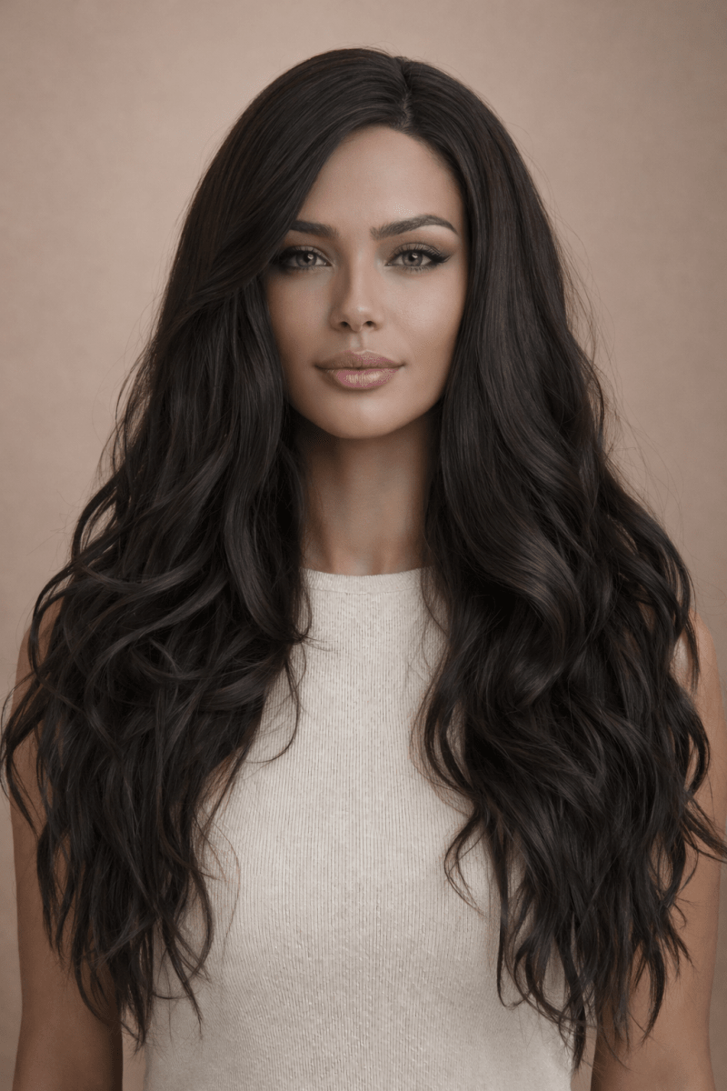 MONTE - Dark Brown - Lace Front Wig | Brown, 20 Inch, T-Part Lace Front, Synthetic Hair | Milk &amp; Honey Wigs