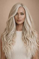 MONTE - Frosted Blonde - Lace Front Wig | Blonde, 20 Inch, T-Part Lace Front, Synthetic Hair | Milk & Honey Wigs