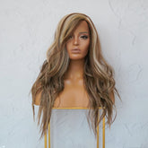 MONTE - Blonde - Lace Front Wig | Brown, 22 Inch, T-Part Lace Front, Synthetic Hair | Milk & Honey Wigs