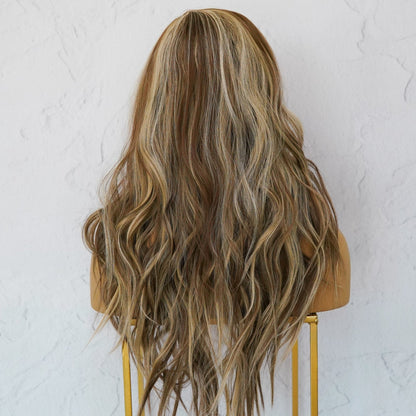 MONTE - Blonde - Lace Front Wig | Brown, 22 Inch, T-Part Lace Front, Synthetic Hair | Milk &amp; Honey Wigs