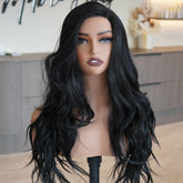 MONTE - Natural Black - Lace Front Wig | Black, 20 Inch, T-Part Lace Front, Synthetic Hair | Milk & Honey Wigs