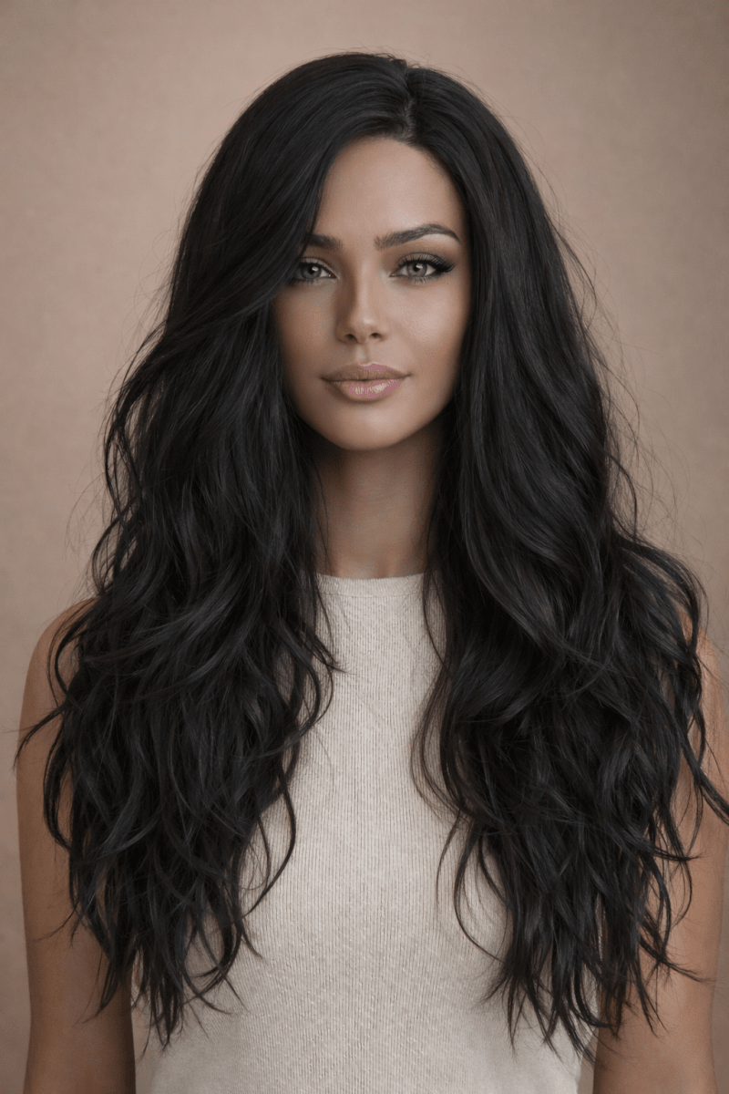 MONTE - Natural Black - Lace Front Wig | Black, 20 Inch, T-Part Lace Front, Synthetic Hair | Milk &amp; Honey Wigs