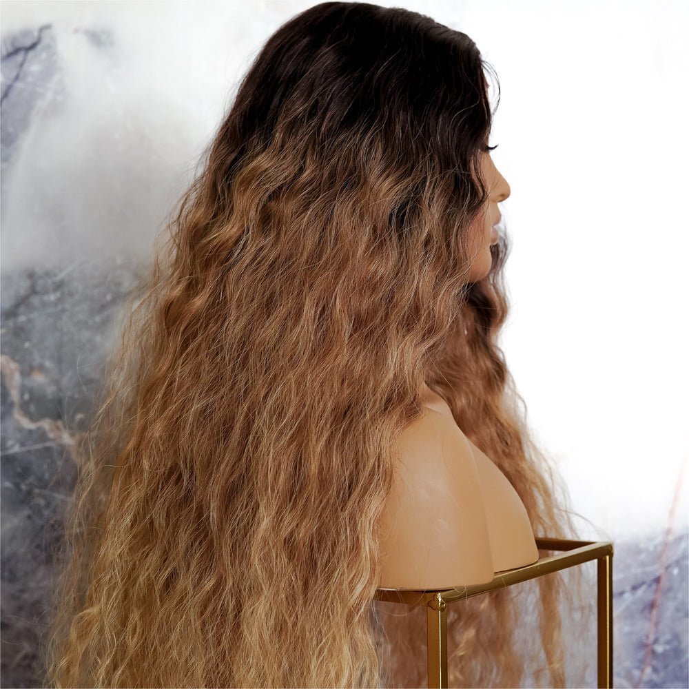 MUSE - Ombre Brown - Lace Front Wig | Brown, 28 Inch+, T-Part Lace Front, Synthetic Hair | Milk &amp; Honey Wigs