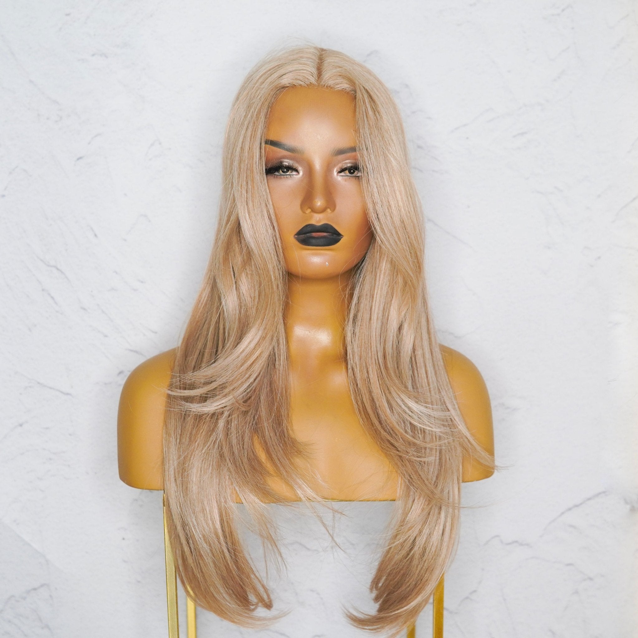 NATALIA - Beach Blonde - Lace Front Wig | Blonde, 24 Inch, T-Part Lace Front, Synthetic Hair | Milk &amp; Honey Wigs