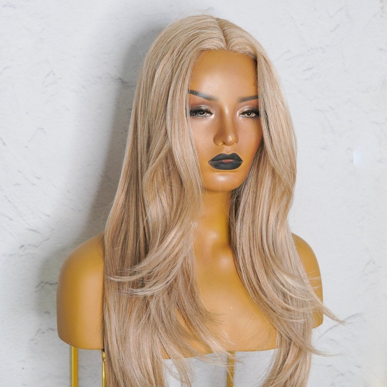 NATALIA - Beach Blonde - Lace Front Wig | Blonde, 24 Inch, T-Part Lace Front, Synthetic Hair | Milk &amp; Honey Wigs