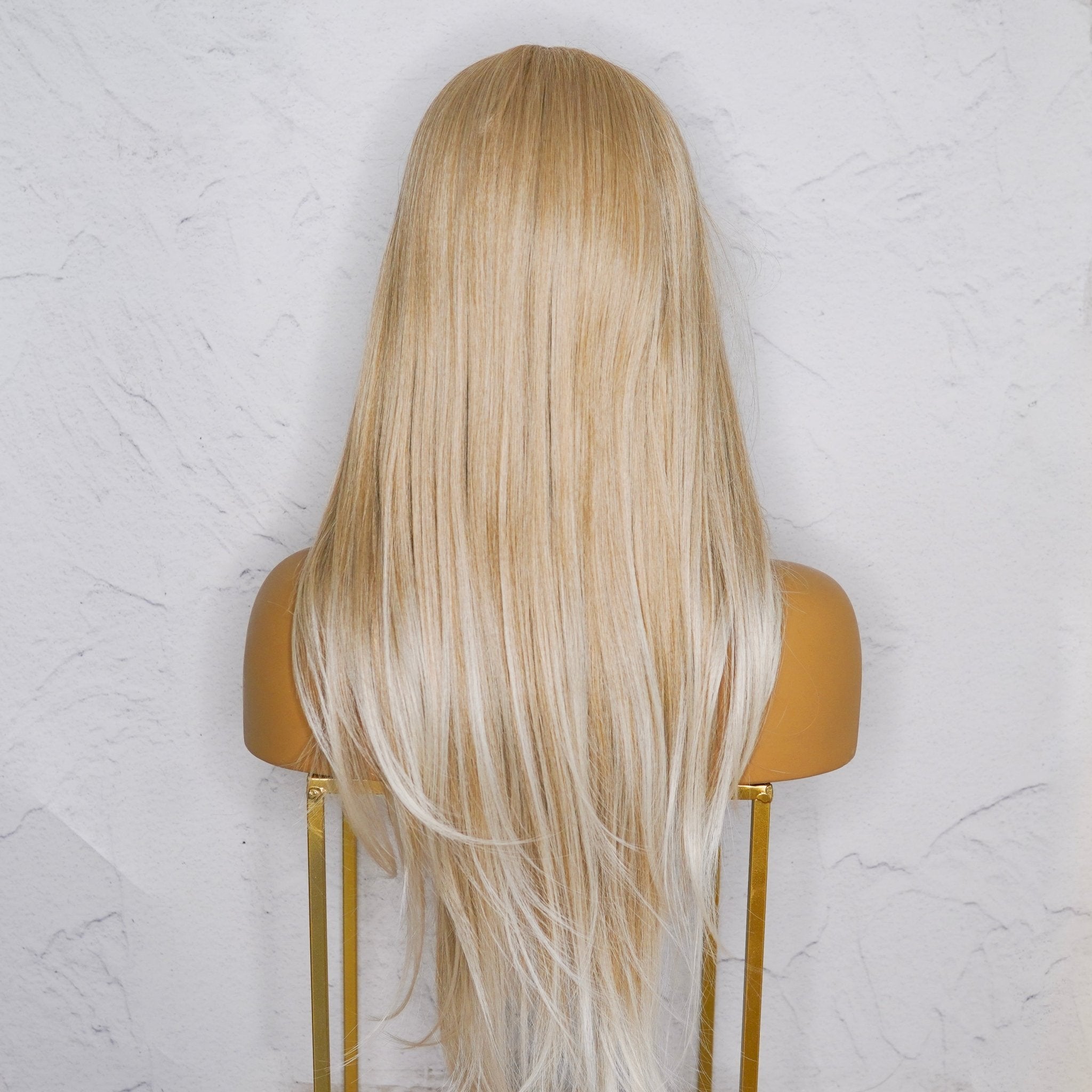 NATALIA - Frosted Blonde - Lace Front Wig | Blonde, 24 Inch, T-Part Lace Front, Synthetic Hair | Milk &amp; Honey Wigs